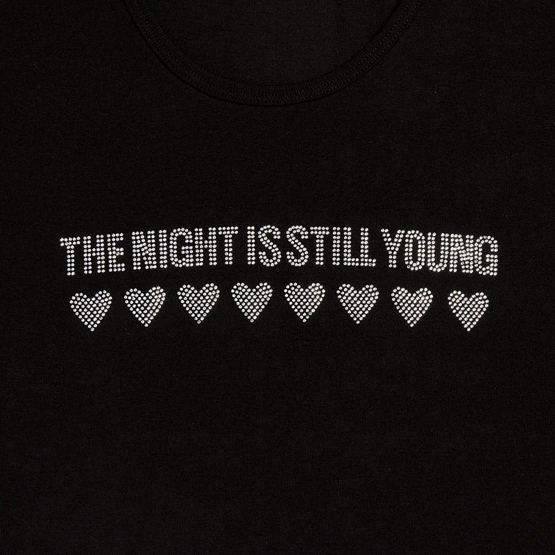 Nicki Minaj - The Night Is Still Young Rhinestone Baby Tee