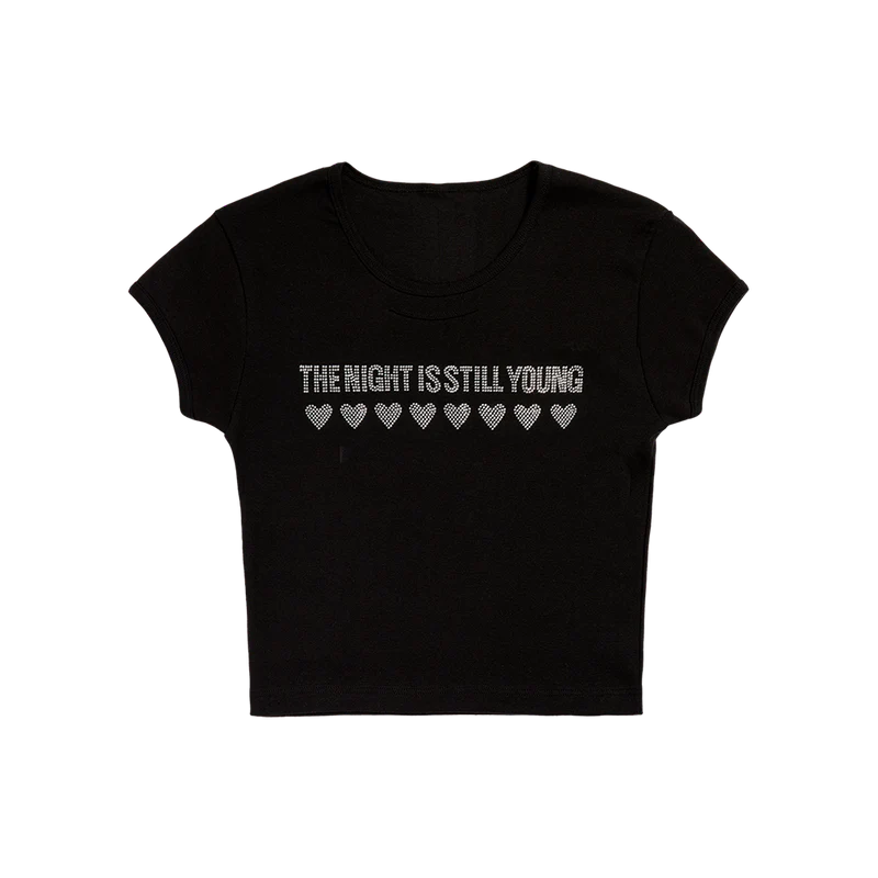 Nicki Minaj - The Night Is Still Young Rhinestone Baby Tee